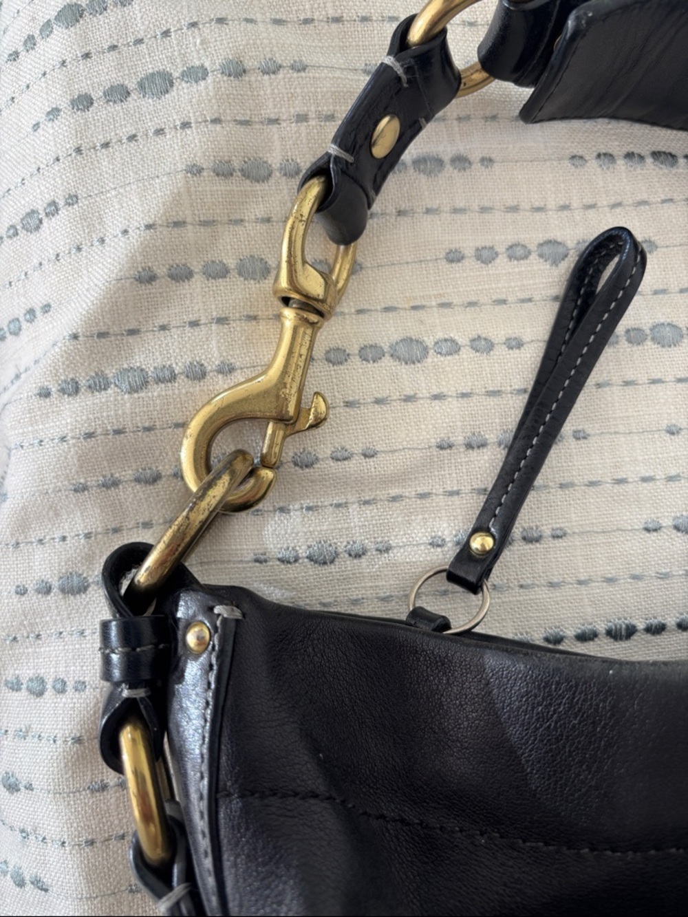 Coach Carly Hobo Black Leather Shoulder Bag Purse 10615 - Picture 6 of 11
